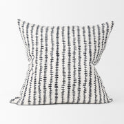 Jenna Cream Linen Square Pillow Cover - Black Print (min order qty 2)-Decorative Pillows-DECOROLALA