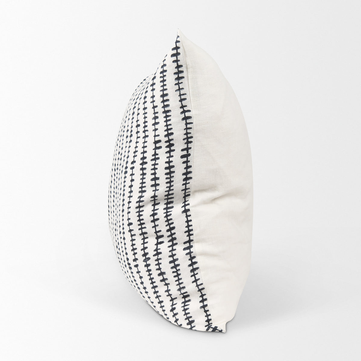 Jenna Cream Linen Square Pillow Cover - Black Print (min order qty 2)-Decorative Pillows-DECOROLALA