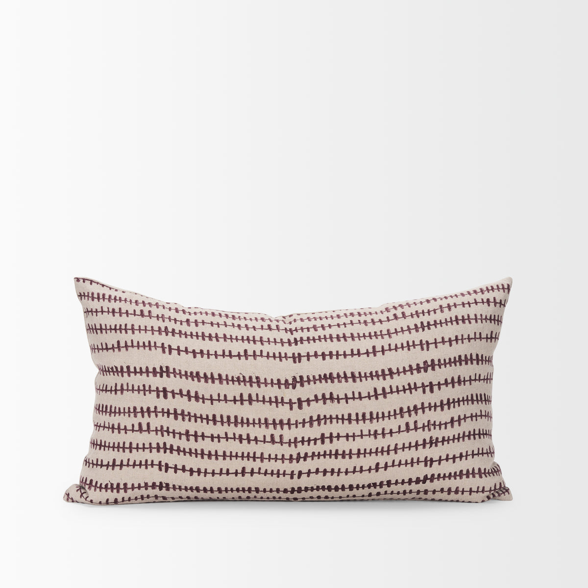 Jenna Linen Lumbar Pillow Cover - Beige Merlot (min order qty 2)-Decorative Pillows-DECOROLALA