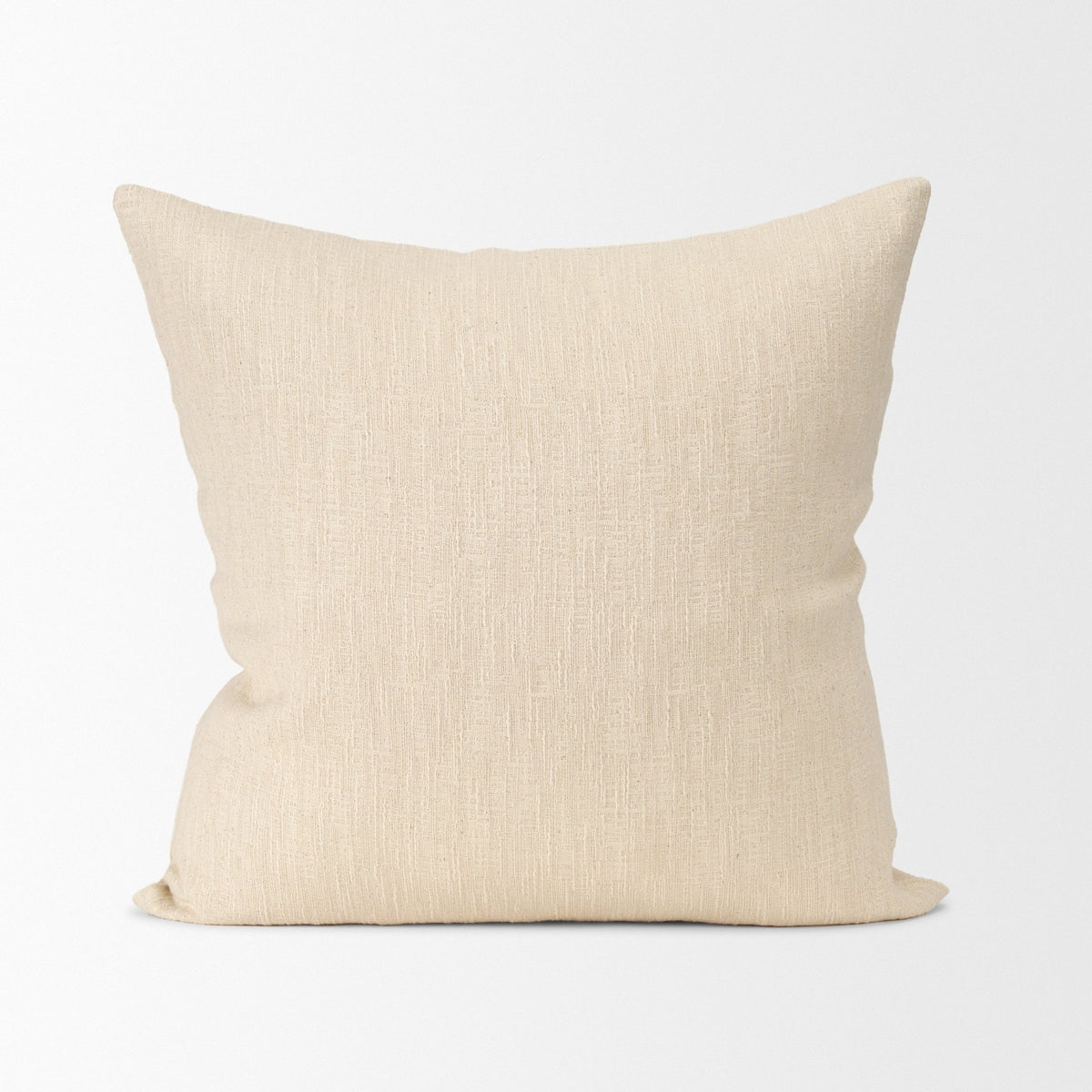 Jenner Cream Cotton Linen Square Pillow (min order qty 2)-Decorative Pillows-DECOROLALA