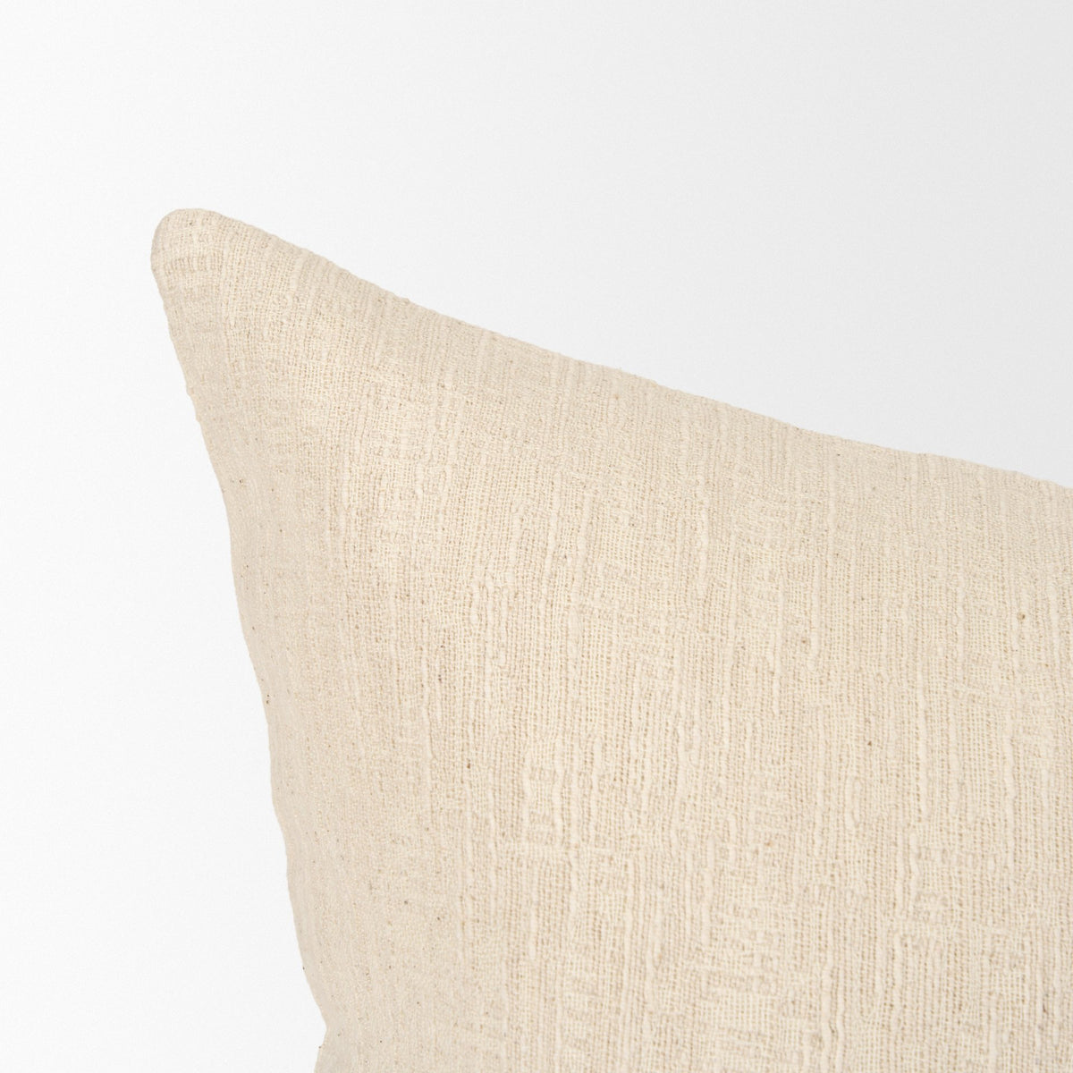 Jenner Cream Cotton Linen Square Pillow (min order qty 2)-Decorative Pillows-DECOROLALA