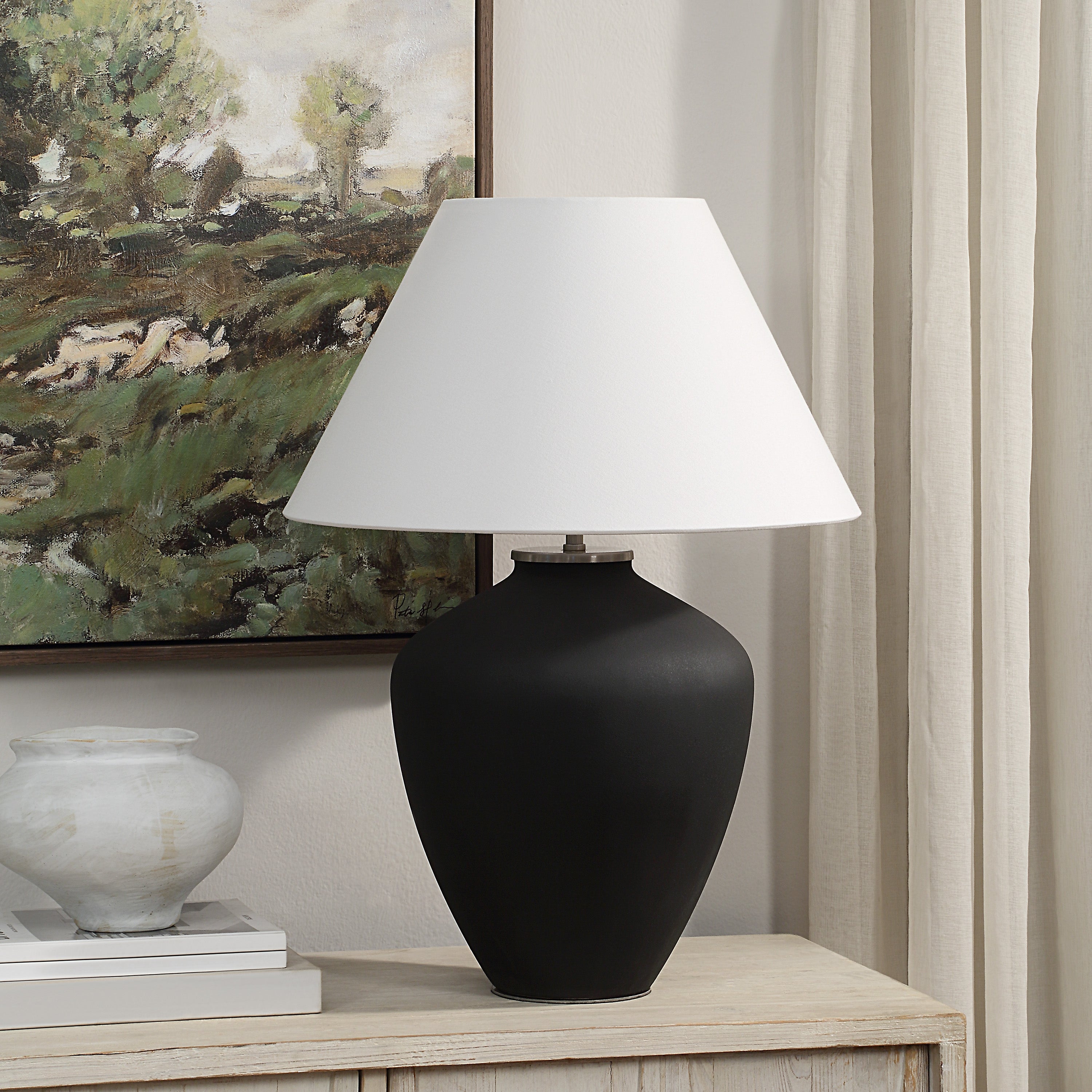 Jennie 27.5" Height Table Lamp, Black-Table Lamp-DECOROLALA