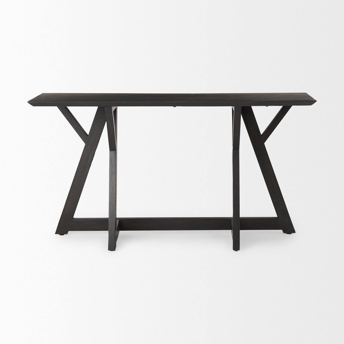 Jennings 54.0L x 16.0W x 29.5H Dark Brown Wood Console Table-Console Tables-DECOROLALA