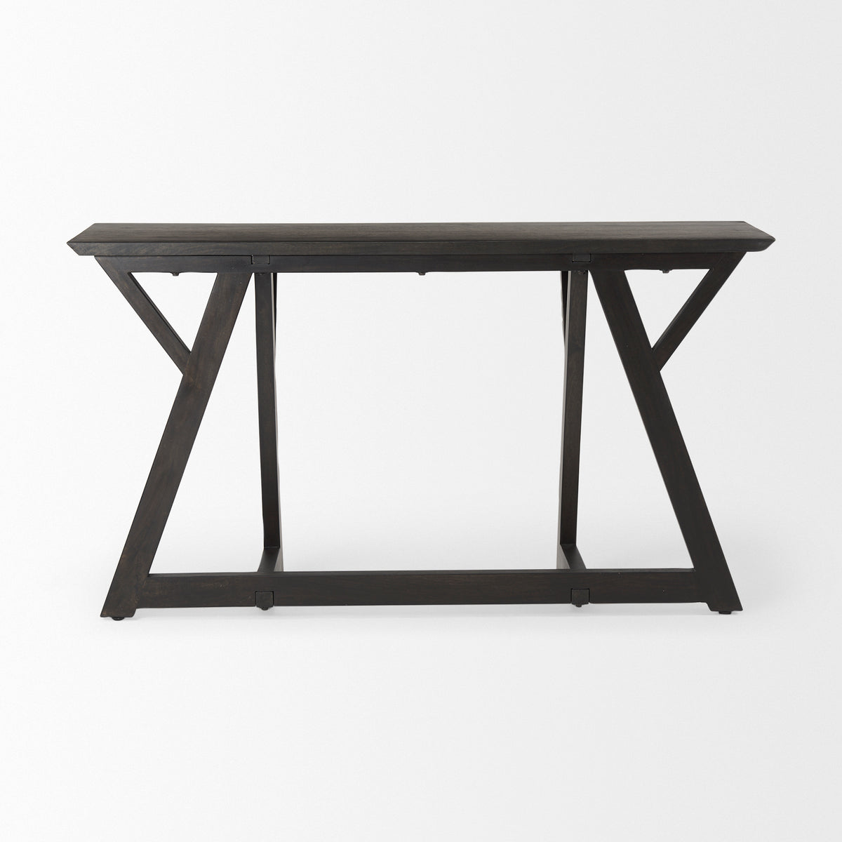 Jennings 54.0L x 16.0W x 29.5H Dark Brown Wood Console Table-Console Tables-DECOROLALA