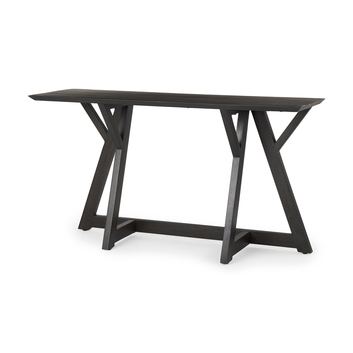 Jennings 54.0L x 16.0W x 29.5H Dark Brown Wood Console Table-Console Tables-DECOROLALA