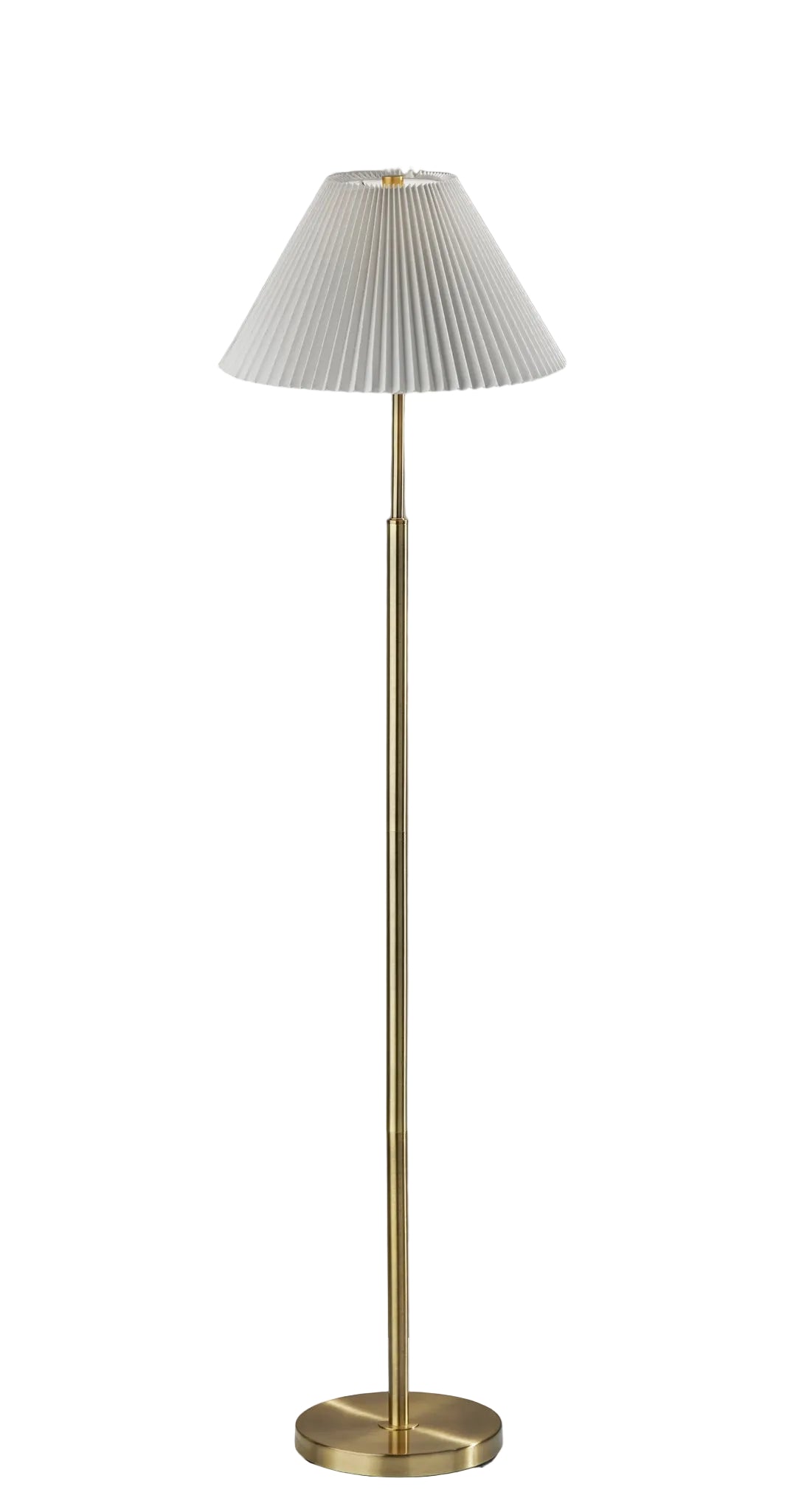 Jeremy Floor Lamp - Antique Brass 60.75" White-Lighting-DECOROLALA