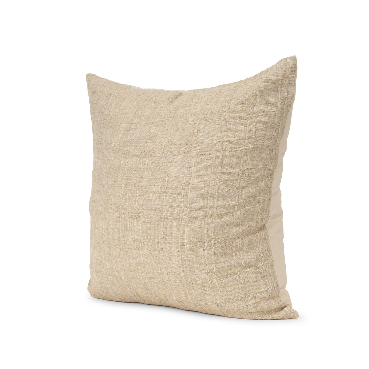 Jeren Beige Cotton Linen Square Pillow Cover (min order qty 2)-Decorative Pillows-DECOROLALA