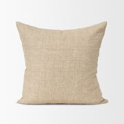 Jeren Beige Cotton Linen Square Pillow Cover (min order qty 2)-Decorative Pillows-DECOROLALA