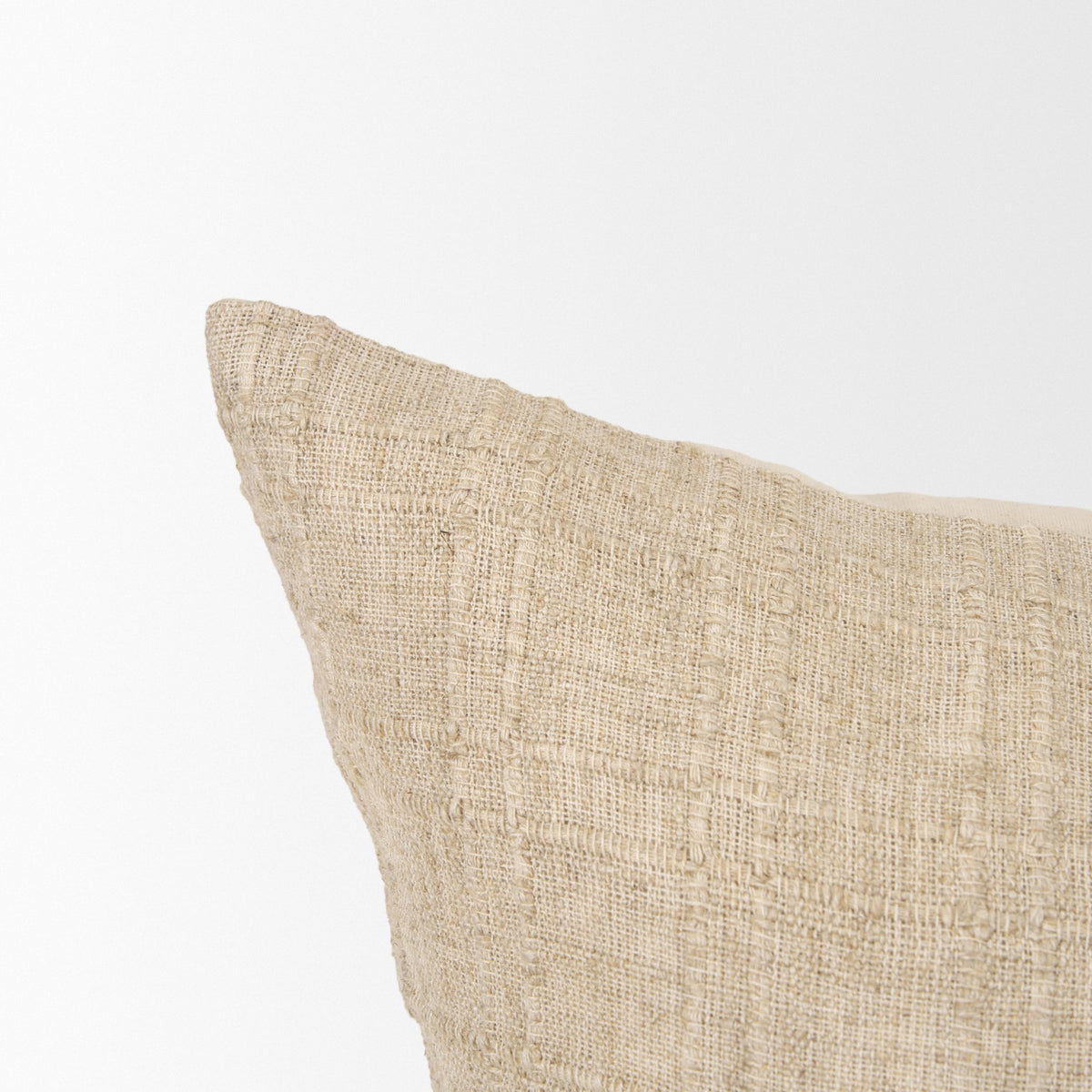 Jeren Beige Cotton Linen Square Pillow (min order qty 2)-Decorative Pillows-DECOROLALA