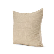 Jeren Beige Cotton Linen Square Pillow (min order qty 2)-Decorative Pillows-DECOROLALA