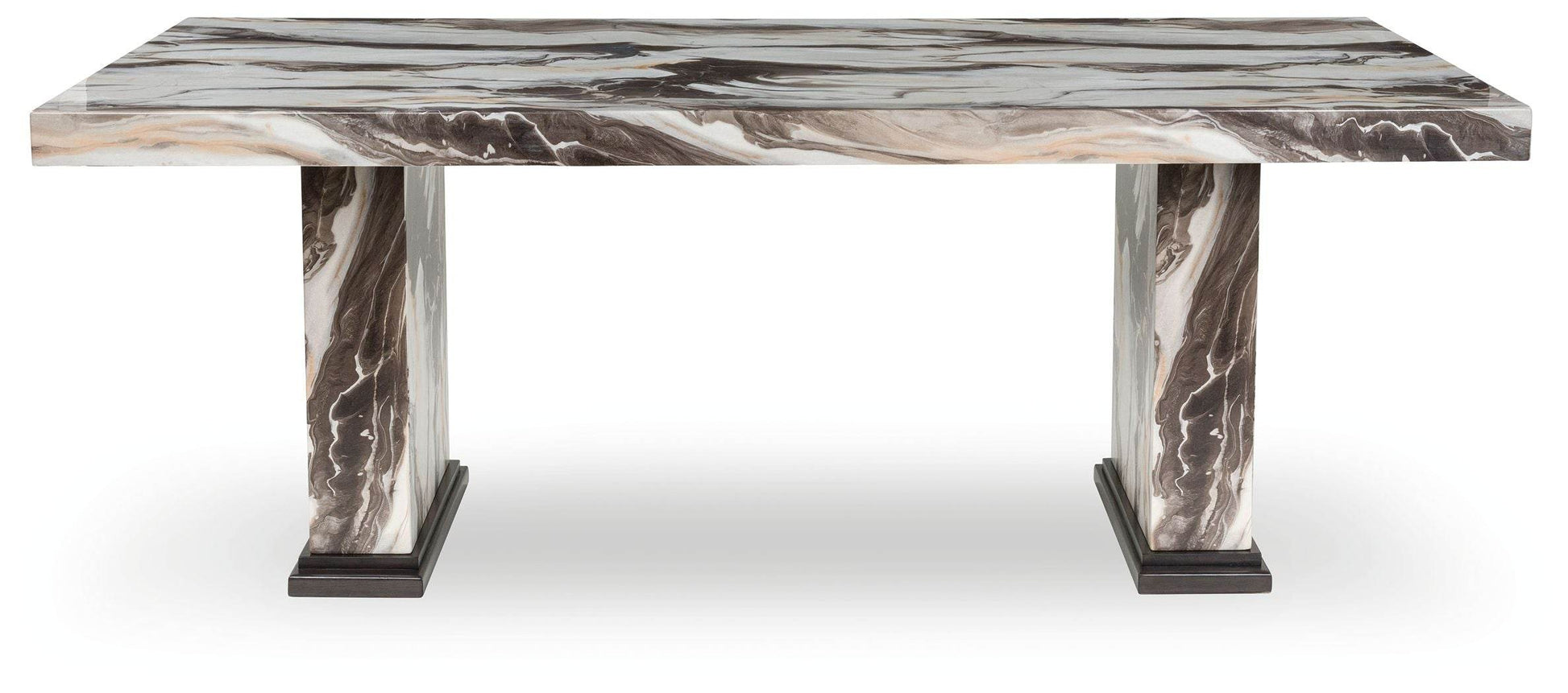 Jeshina Dining Table - Dark Brown Marble-Dining Tables-DECOROLALA
