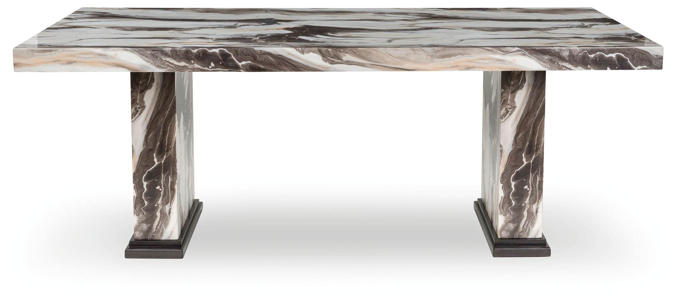 Jeshina Dining Table - Dark Brown Marble-Dining Tables-DECOROLALA