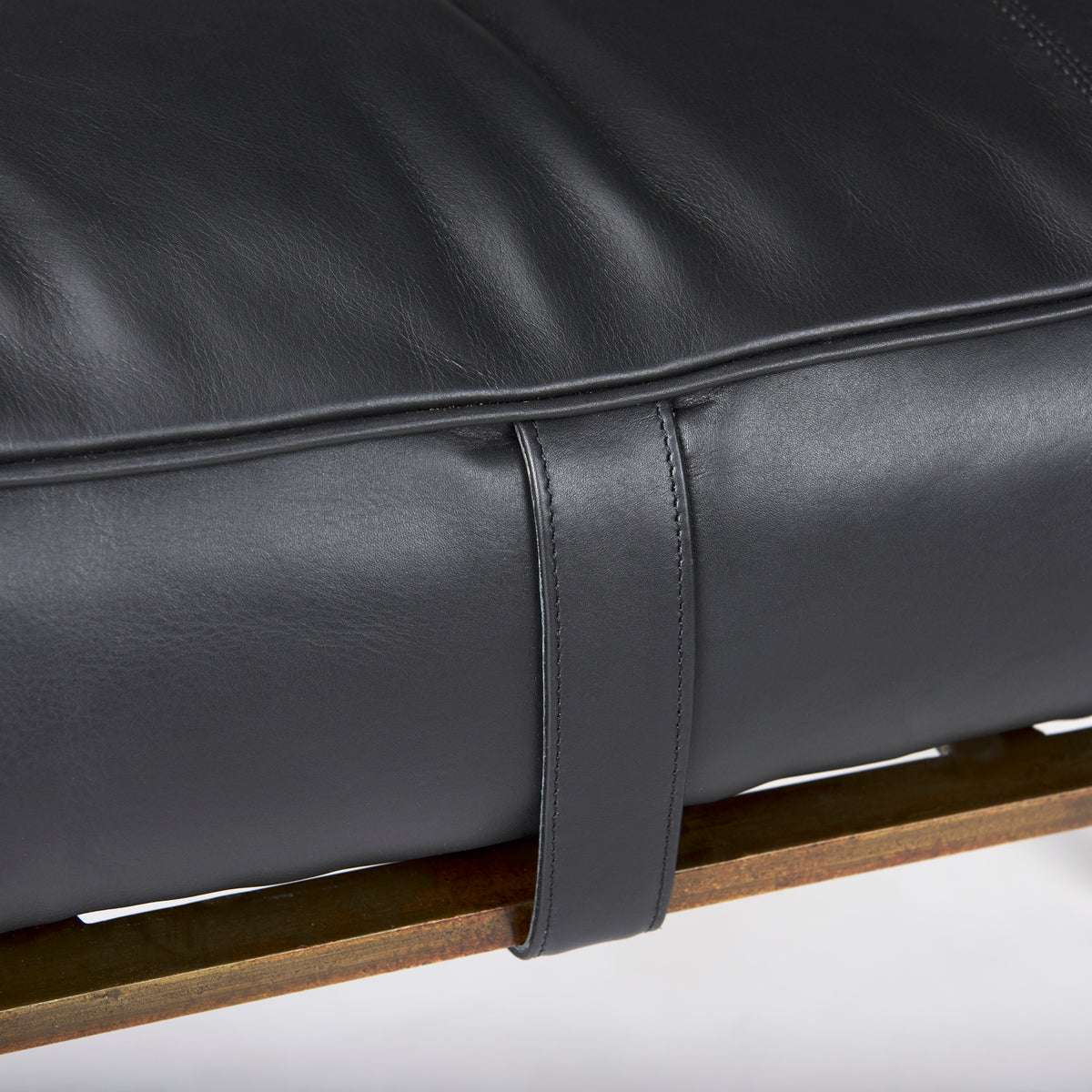 Jessie 55L x 16W White/ Hair-On-Hide Seat W/Gold Metal Base Accent Bench-Benches-DECOROLALA