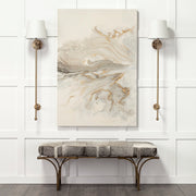 Jessie 55L x 16W White/ Hair-On-Hide Seat W/Gold Metal Base Accent Bench-Benches-DECOROLALA