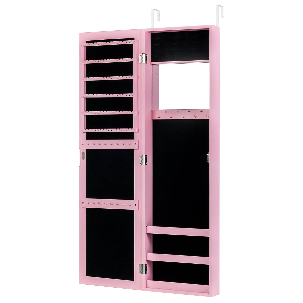 Jewelry Cabinet Wall or Door Mounted Jewelry Armoire Modern Hanging Jewelry Organizer-Pink-Jewelry Armoires-DECOROLALA