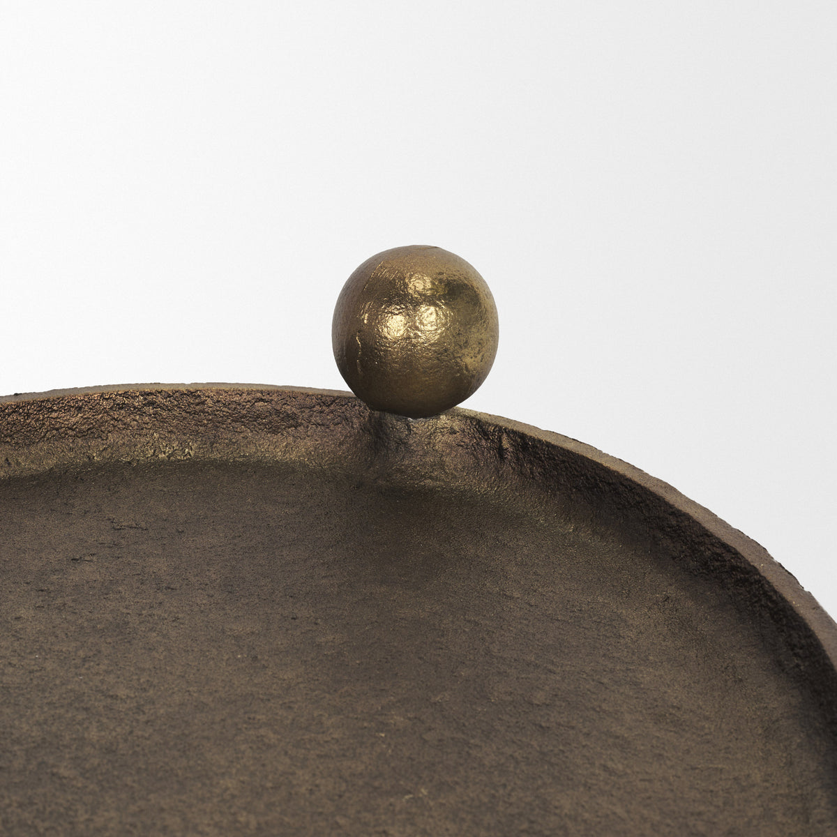 Jianna Large Oval Textured Antiqued Gold Metal Tray with Handles-Trays-DECOROLALA