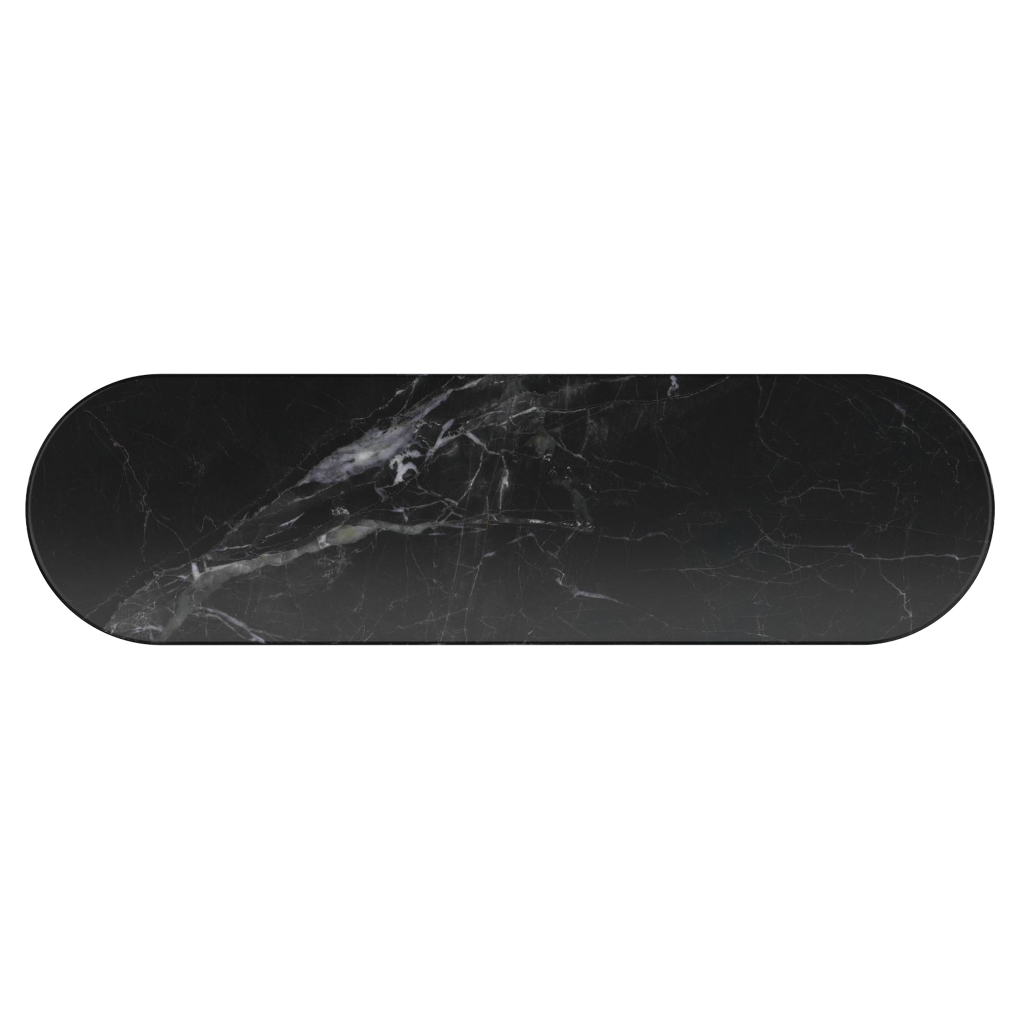 Jilsa Console Table - Black Mango Wood with Marble Top-Console Table-DECOROLALA
