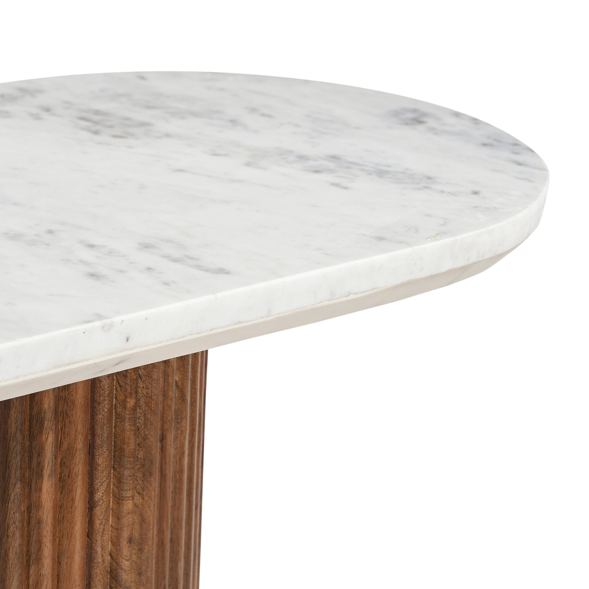 Jilsa Console Table - Walnut Solid Wood with Marble Top-Console Table-DECOROLALA
