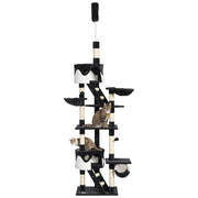 94"-102" Floor to Ceiling Cat Tree, High Cat Condo Scratching Post Activity Center, Multi-Level Play House