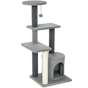 Cat Tree Cat Tower Multi-Level with Sisal Scratching Post for Kittens and Adults Grey Large 41"H