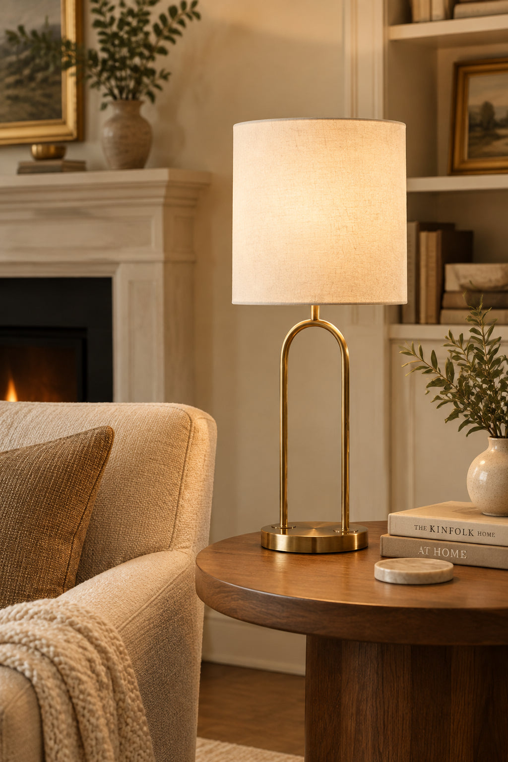 Joey Table Lamp - Antique Brass 28.5" Arc-Lighting-DECOROLALA