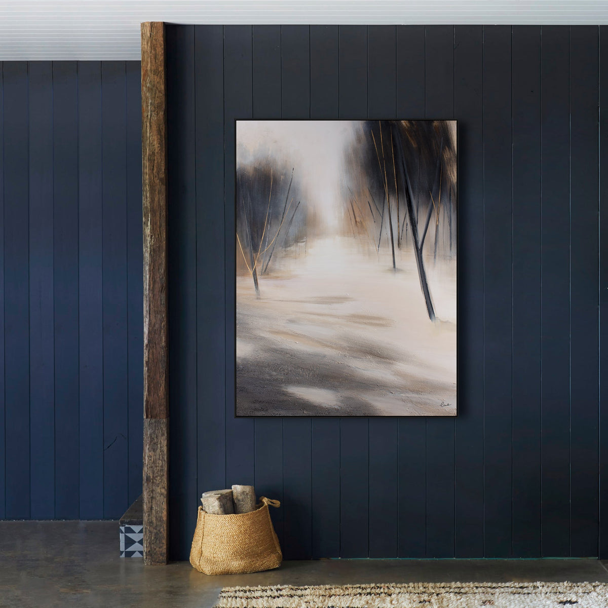 Johnston 40" Wide Canvas Art, Grey-Canvas Prints-DECOROLALA