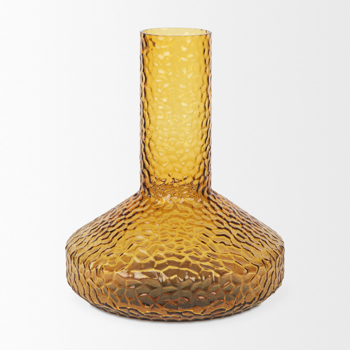 Jolene 11.8" Amber Waterglass Glass Vase-Vase-DECOROLALA