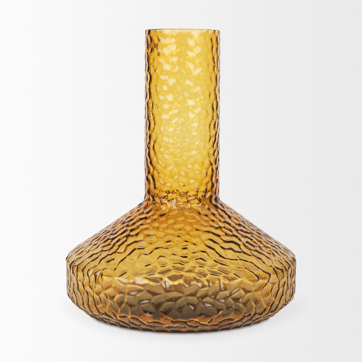 Jolene 11.8" Amber Waterglass Glass Vase-Vase-DECOROLALA