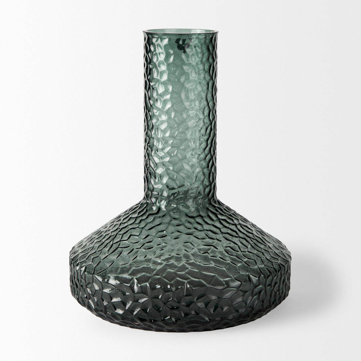 Jolene 11.8" Green Waterglass Glass Vase-Vase-DECOROLALA