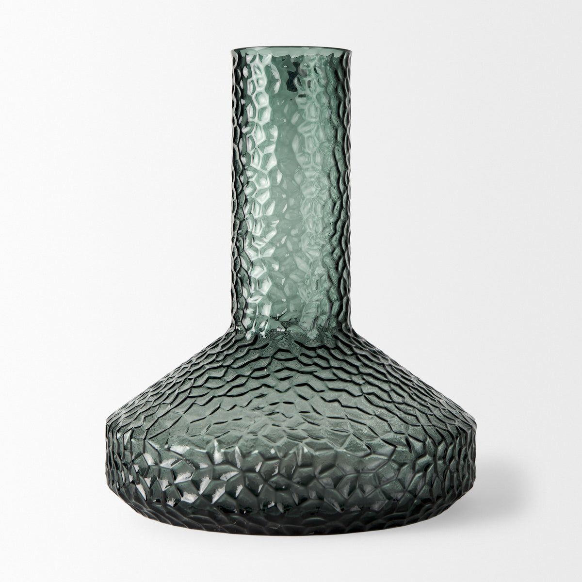 Jolene 11.8" Green Waterglass Glass Vase-Vase-DECOROLALA