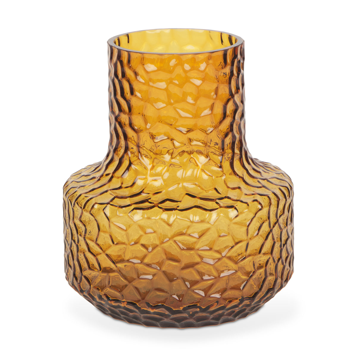 Jolene 7" Amber Waterglass Glass Vase-Vase-DECOROLALA