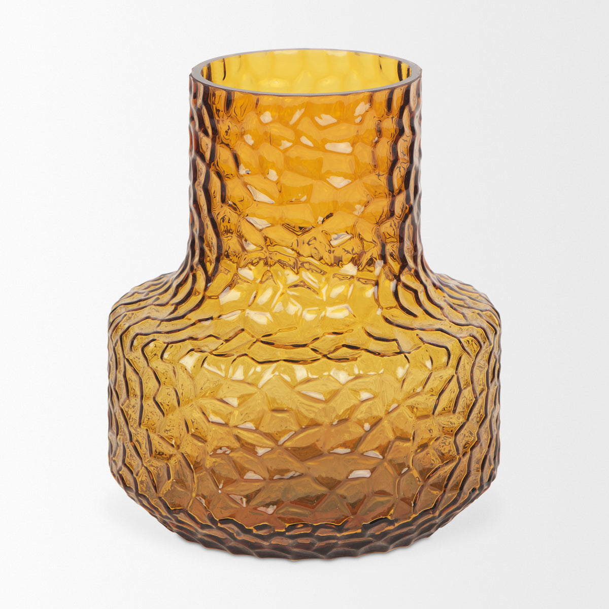 Jolene 7" Amber Waterglass Glass Vase-Vase-DECOROLALA