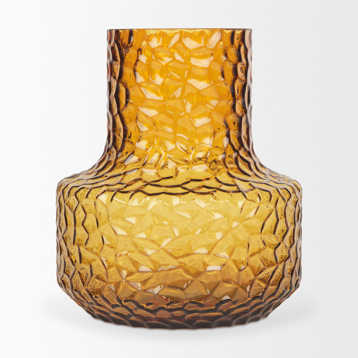 Jolene 7" Amber Waterglass Glass Vase-Vase-DECOROLALA