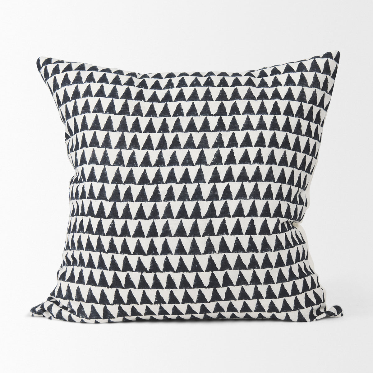 Jolie Cream & Black Linen Square Pillow (Min Order Qty 2)-Decorative Pillows-DECOROLALA