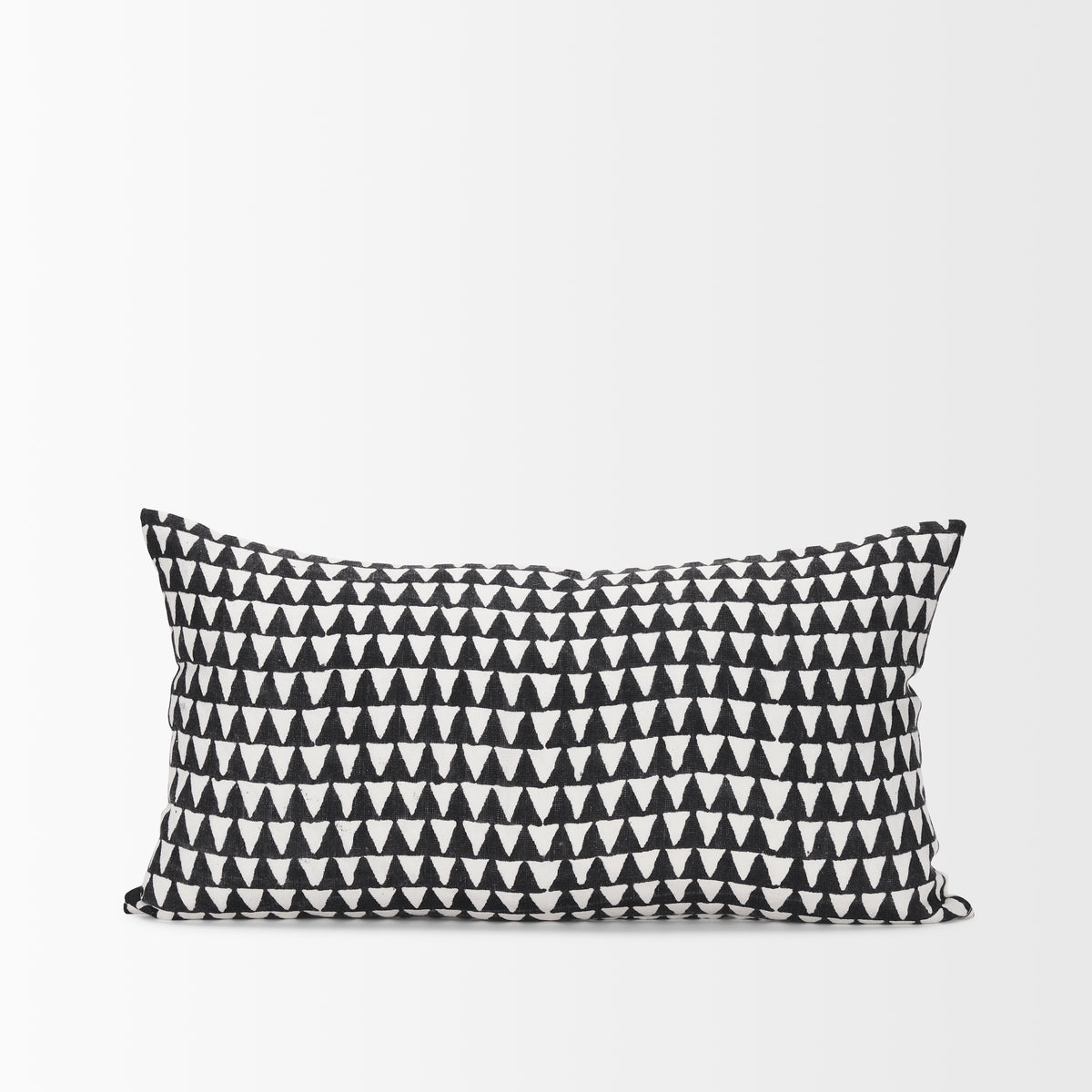 Jolie Cream Linen Lumbar Pillow Cover - Black Print (min order qty 2)-Decorative Pillows-DECOROLALA