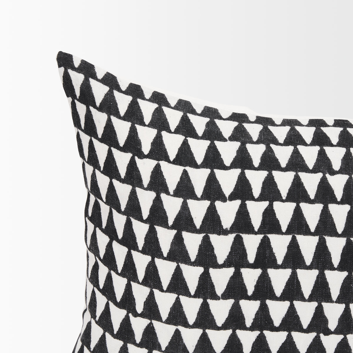 Jolie Cream Linen Lumbar Pillow Cover - Black Print (min order qty 2)-Decorative Pillows-DECOROLALA