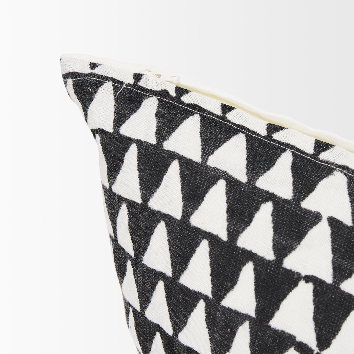 Jolie Cream Linen Lumbar Pillow Cover - Black Print (min order qty 2)-Decorative Pillows-DECOROLALA