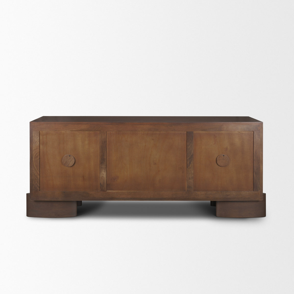 Jonan Dark Brown Wood w/ Dark Aged Brass 2 Door 3 Drawer Sideboard-Sideboards & Buffets-DECOROLALA