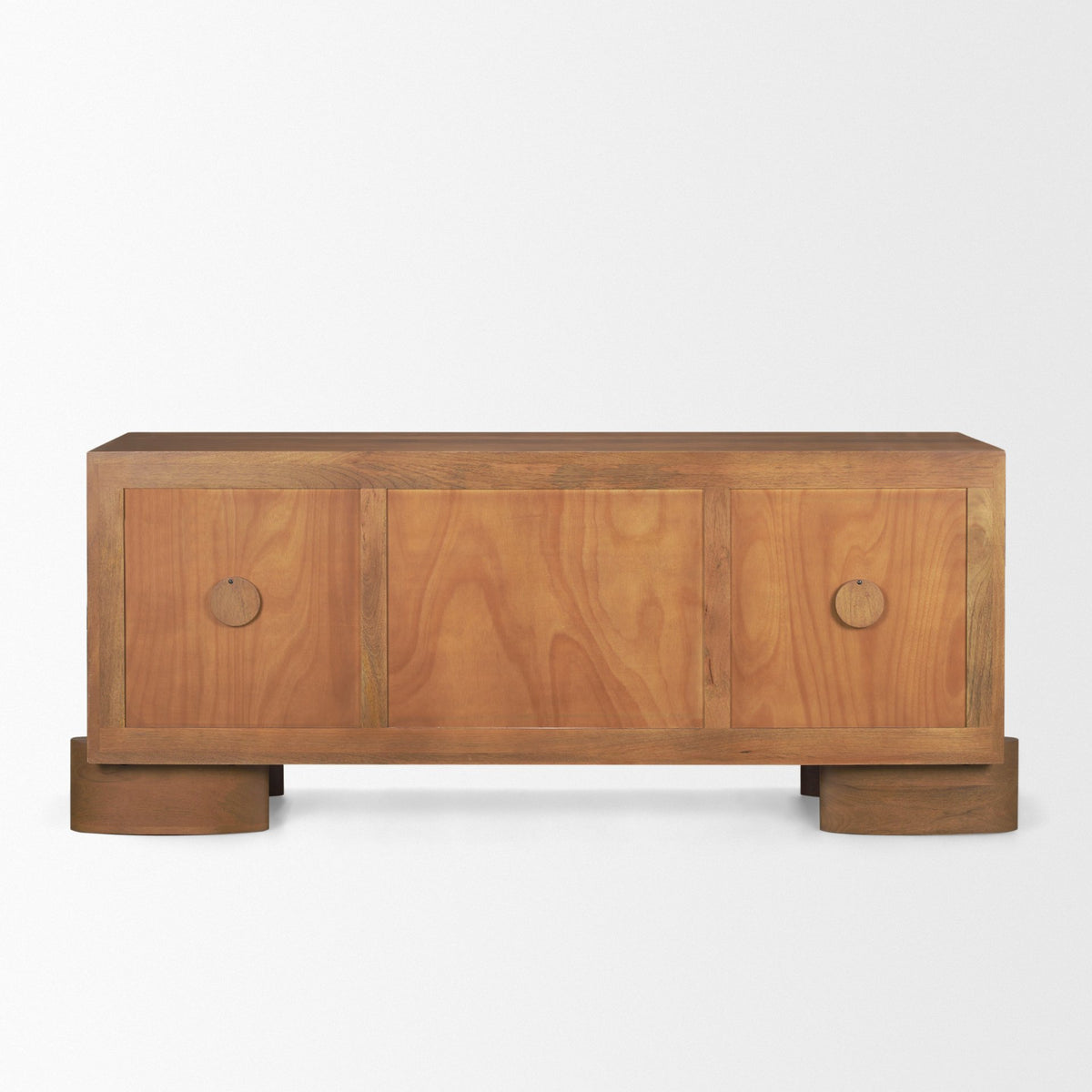 Jonan Dark Brown Wood w/ Dark Aged Brass 2 Door 3 Drawer Sideboard-Sideboards & Buffets-DECOROLALA