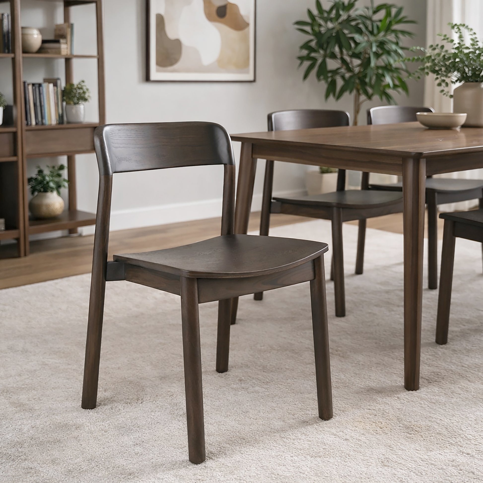 Jonas Dining Chair - Mocha Ash Wood Mid-Century Modern-DECOROLALA
