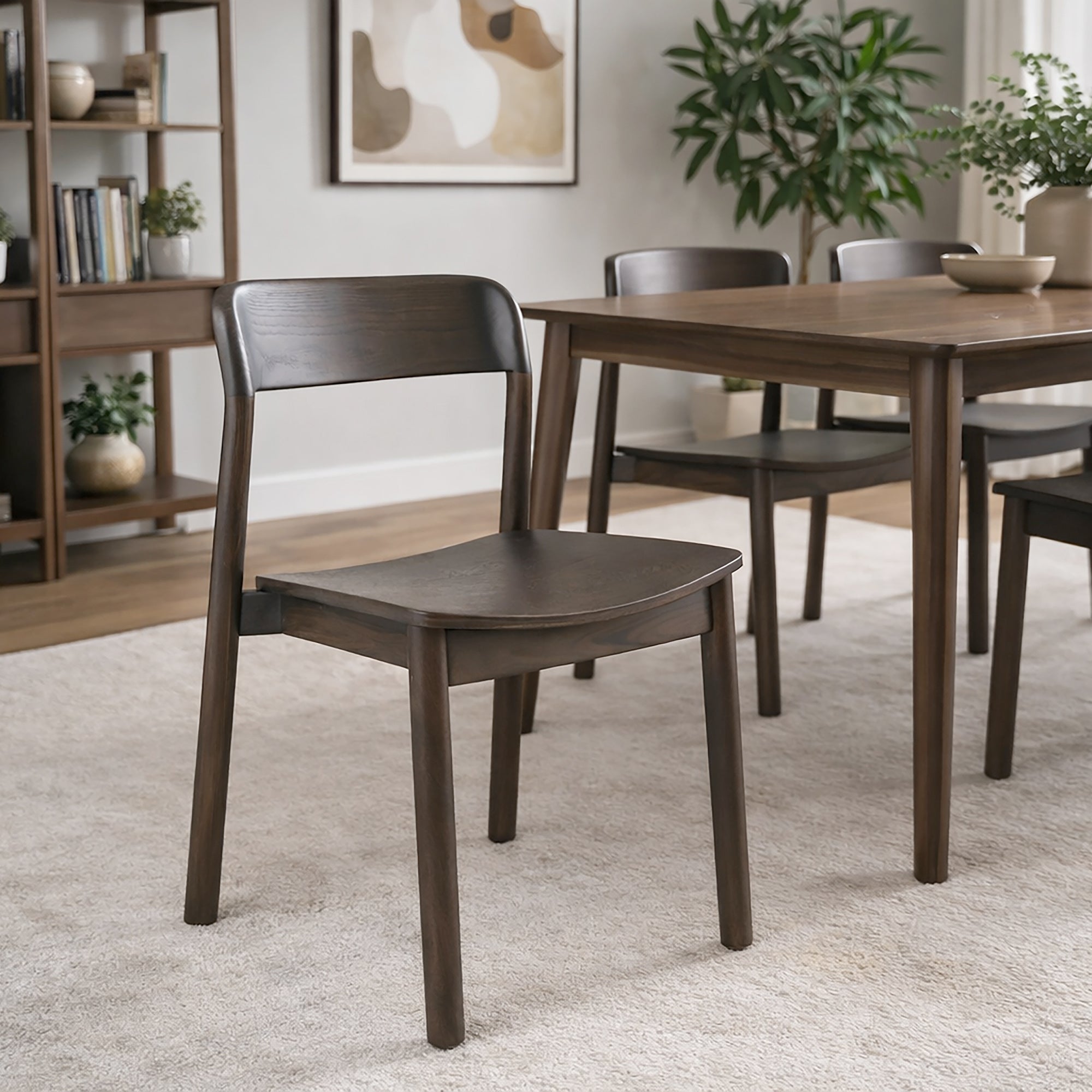 Jonas Dining Chair - Mocha Ash Wood Mid-Century Modern-DECOROLALA