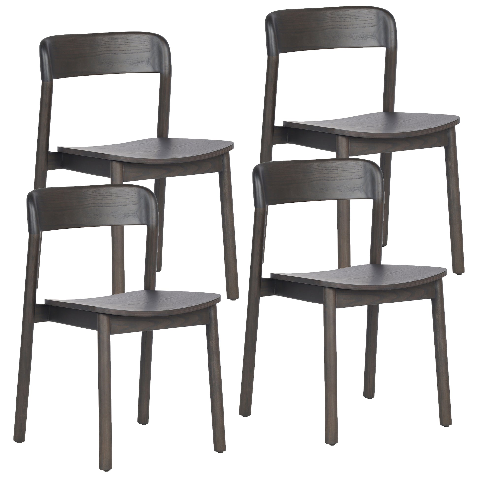 Jonas Dining Chair - Mocha Ash Wood Mid-Century Modern-DECOROLALA