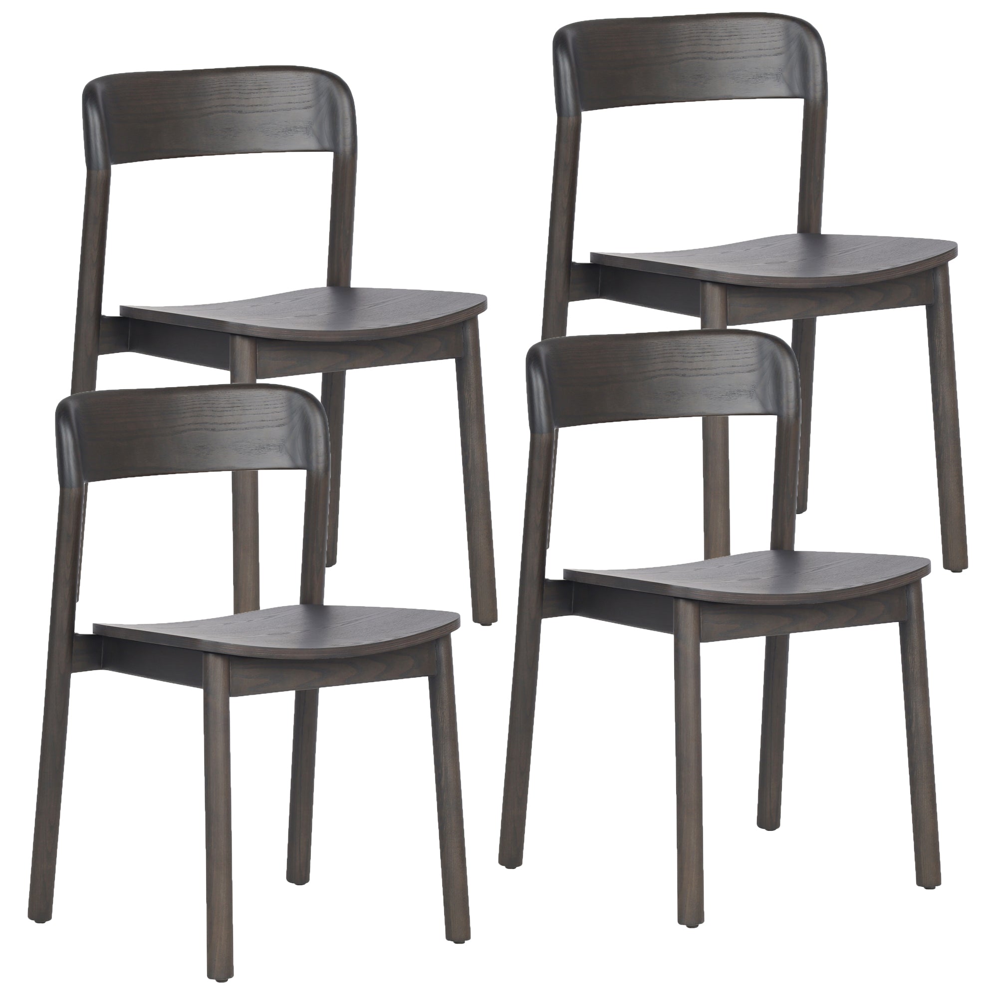 Jonas Dining Chair - Mocha Ash Wood Mid-Century Modern-DECOROLALA