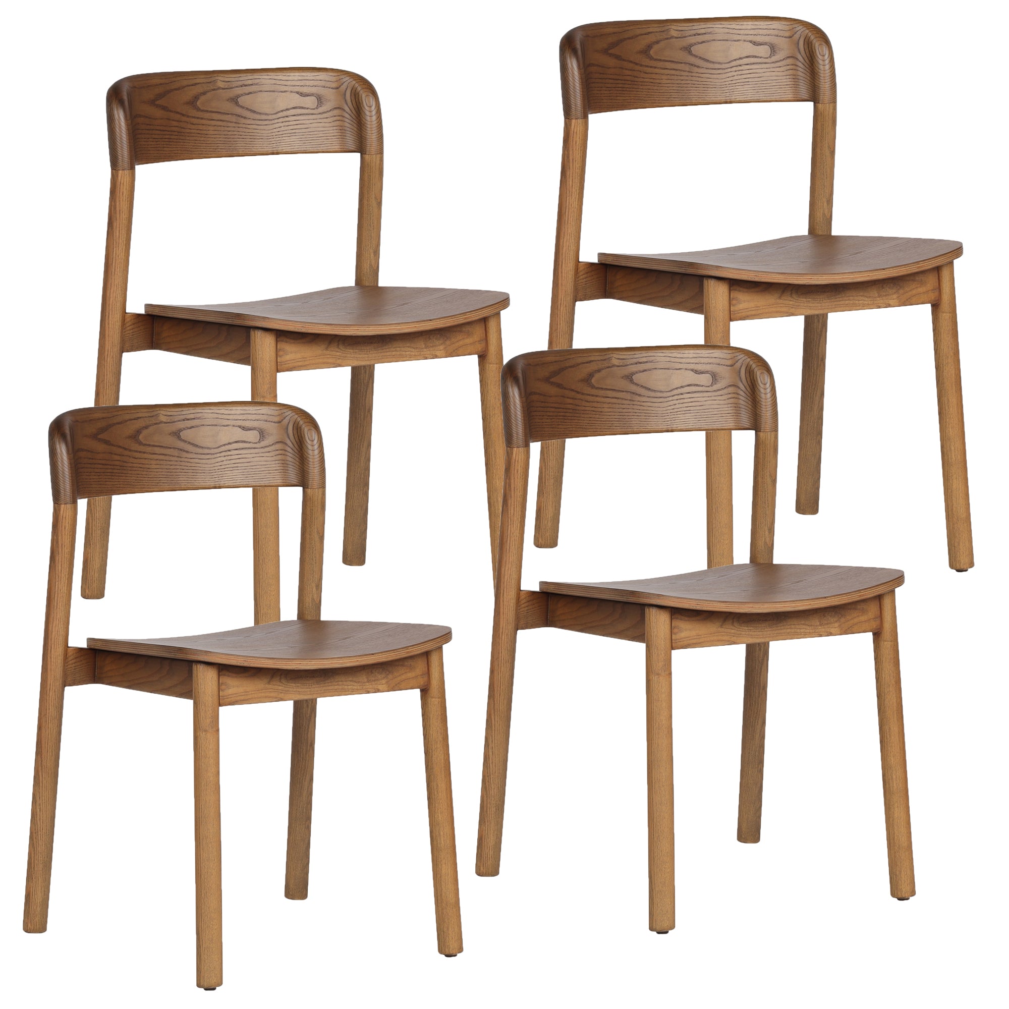 Jonas Dining Chair - Walnut Mid-Century Modern Stackable-DECOROLALA