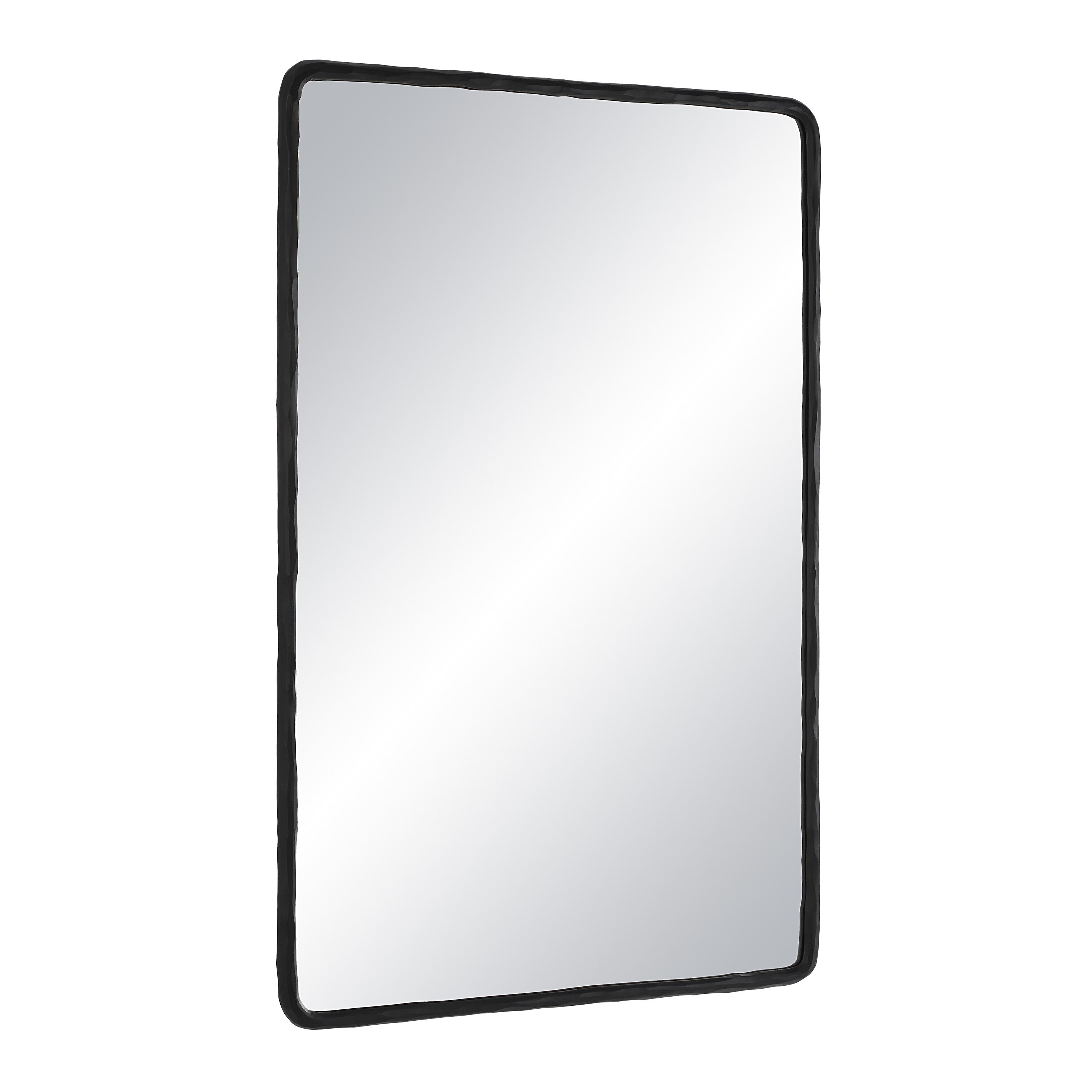 Jorah 36" Tall Rectangle Wall Mirror, Black-Mirror-DECOROLALA
