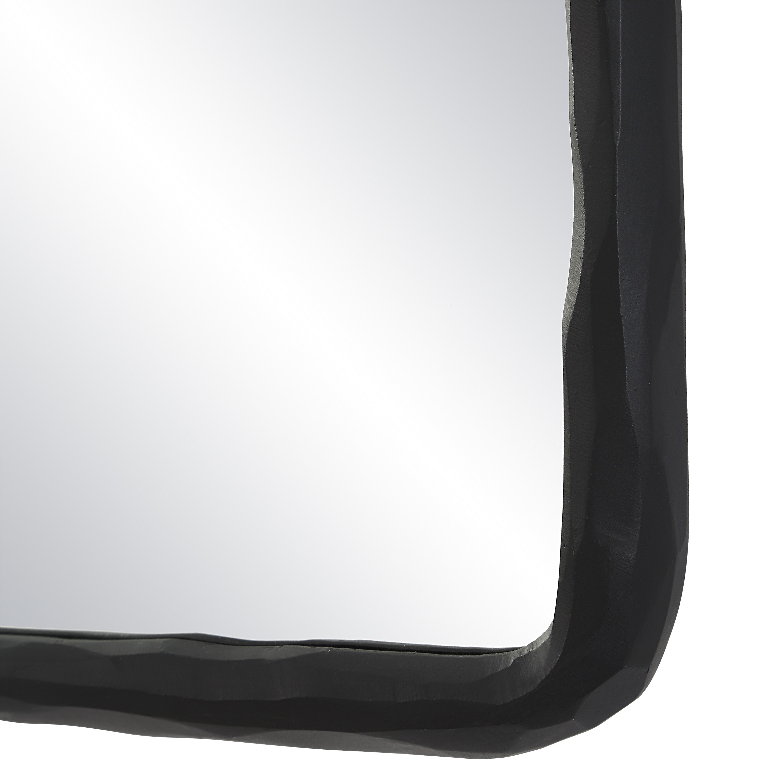 Jorah 36" Tall Rectangle Wall Mirror, Black-Mirror-DECOROLALA