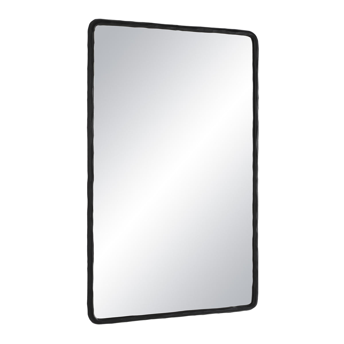 Jorah 36" Tall Rectangle Wall Mirror, Black-Mirrors-DECOROLALA