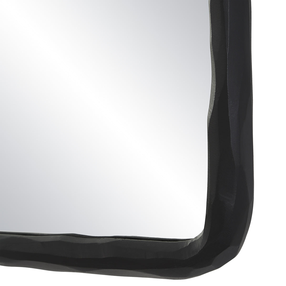 Jorah 36" Tall Rectangle Wall Mirror, Black-Mirrors-DECOROLALA