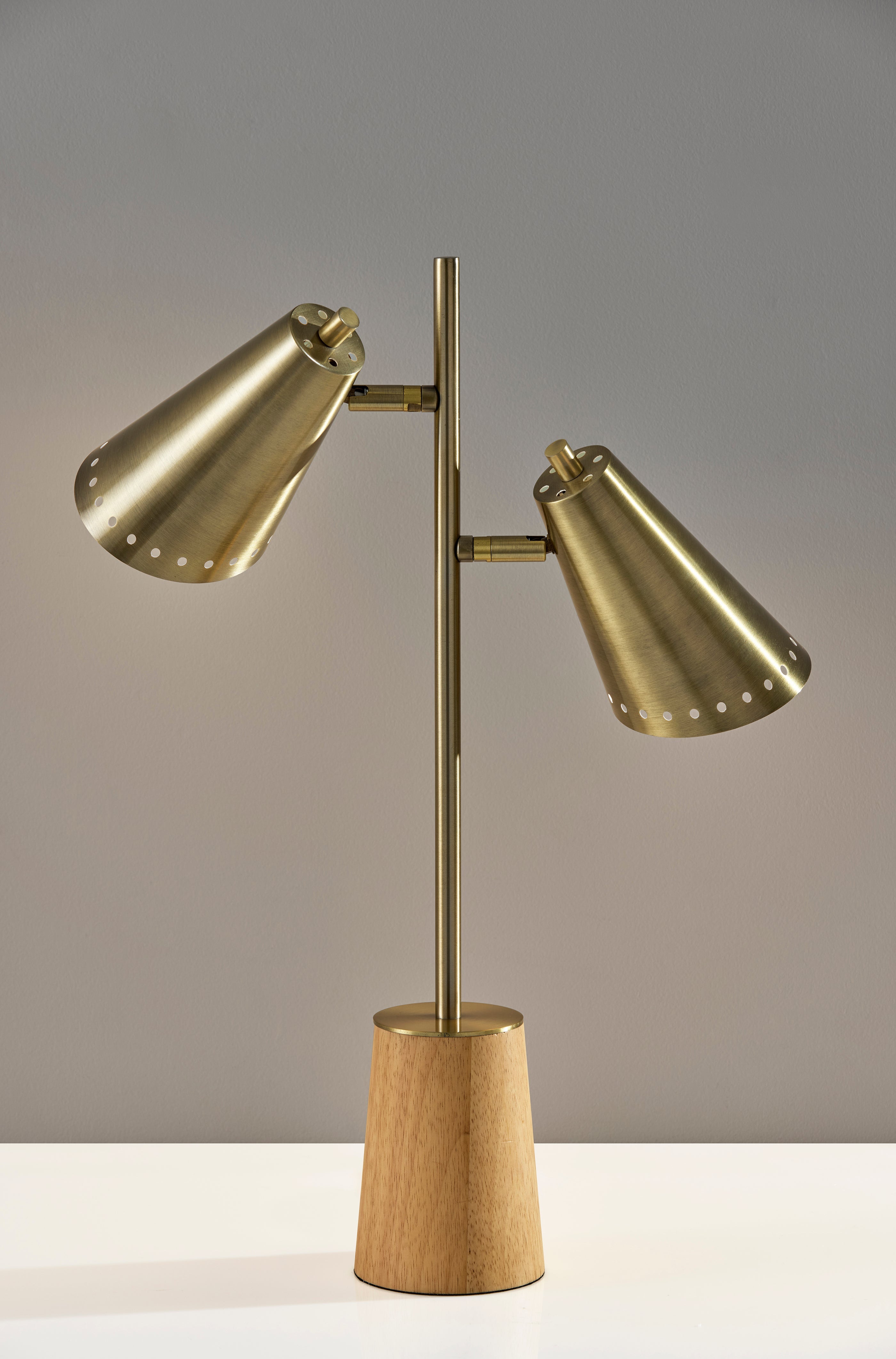 Josephine 24" Desk Lamp - Brass Dual Shades-Lighting-DECOROLALA