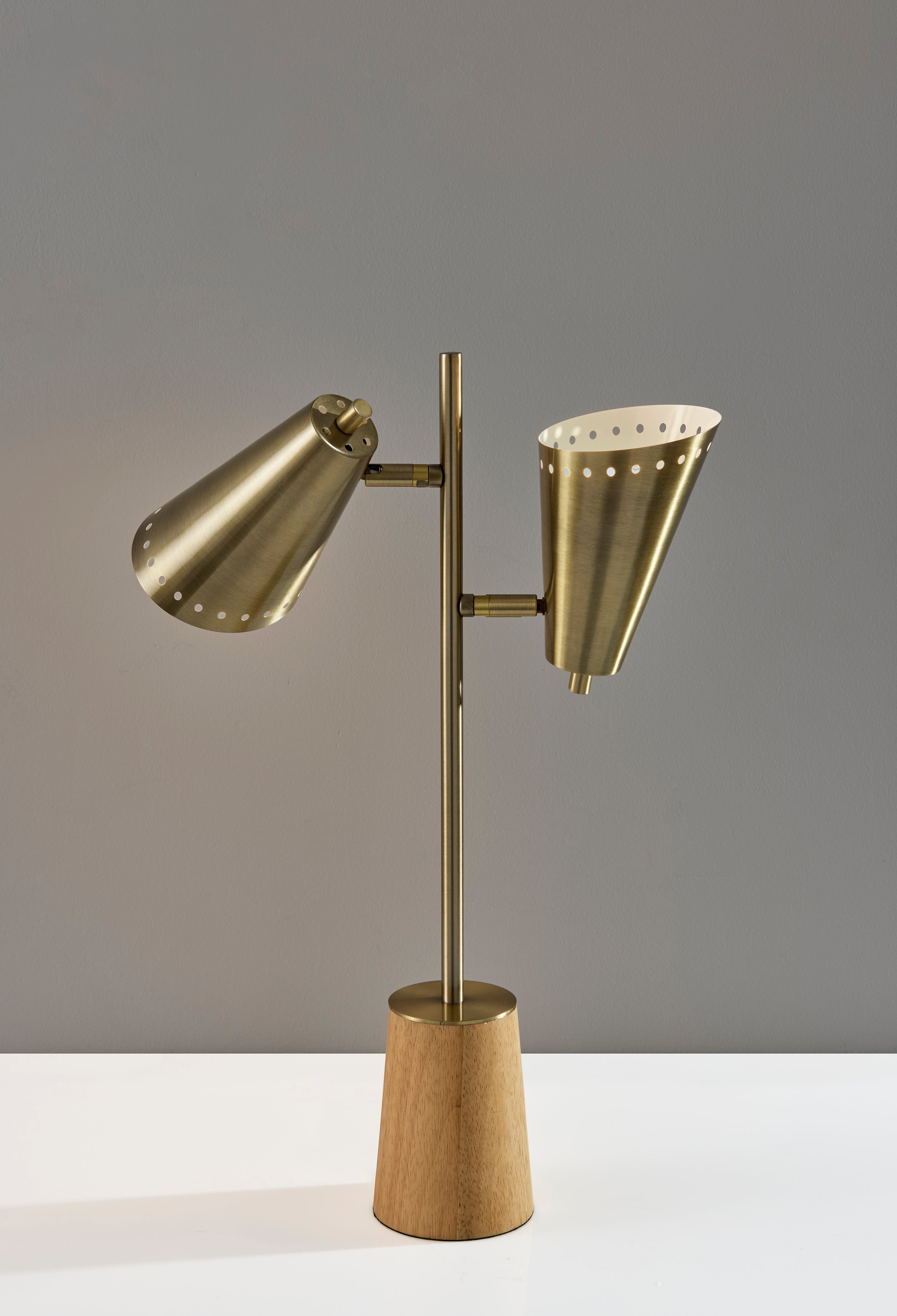 Josephine 24" Desk Lamp - Brass Dual Shades-Lighting-DECOROLALA